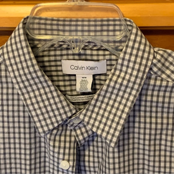 Calvin Klein. Cashmere/Cotton plaid shirt. Size M/M. Luxury. Button down. - Picture 1 of 8
